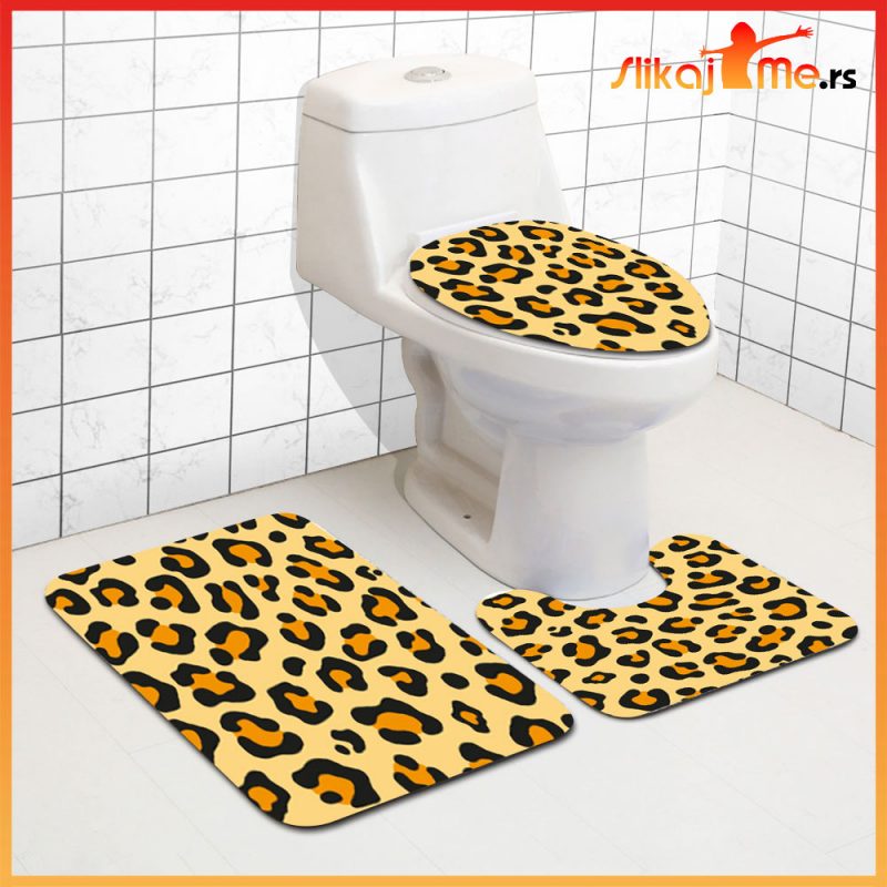 Leopard print set prostirki za kupatilo