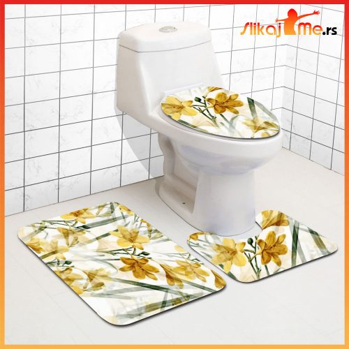 Žuti cvet set prostirki za kupatilo